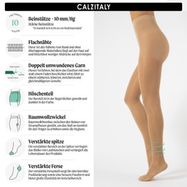 FIRM SUPPORT TIGHTS | FACTOR 10 PANTYHOSE | 70 DEN | S M L XL | BLACK, NATURAL | ITALIAN HOSIERY | (XL, SKIN)