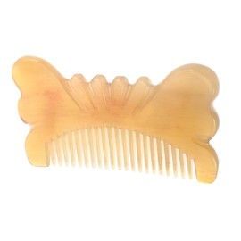WOONEKY Handmade Natural Horn Scalp Massage Comb with Thickened Wide Teeth for Curly Hair Static Acupoint Stimulation Tool Travel Friendly Durable Hair Styling Accessory for Women