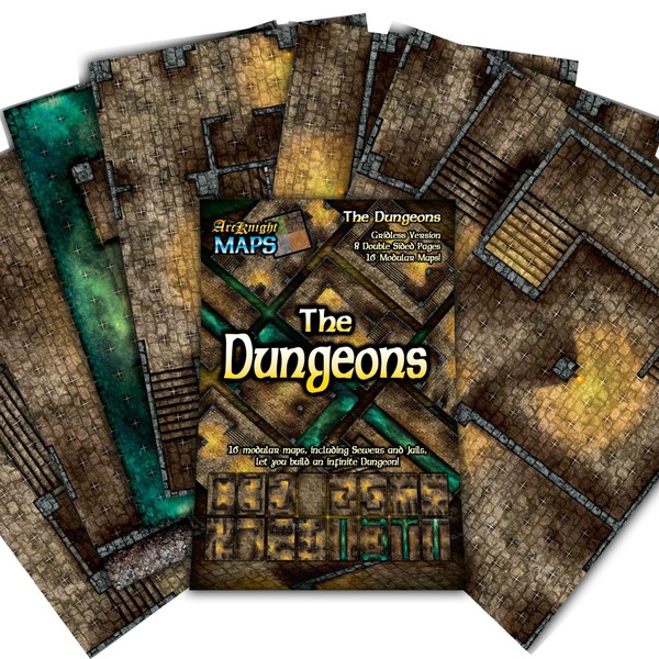 Arcknight The Dungeons Roleplaying Battlemaps; 16 Modular RPG Maps in