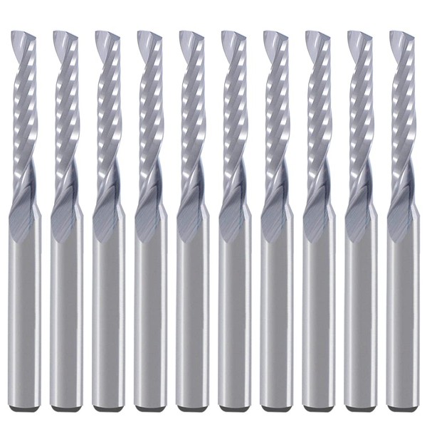 1/8 inch Shank,Single Flute (O Flute) Up Cut Spiral Router