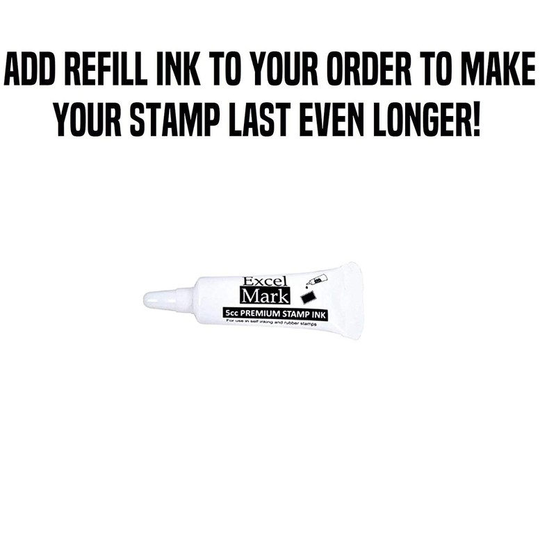 Custom Signature Stamp - Self Inking - Black Ink -