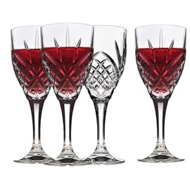 Godinger Dublin Wine Glasses, Stemmed Wine Glass Goblets, Stemmed Drinking Glasses, Glass Cups, Barware & Drinkware, 10oz Set of 4