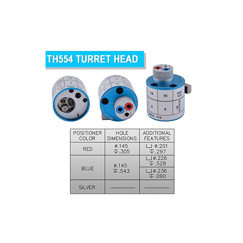 TH554 Adjustable Turret Positioner Used With AS22520/1-01 series Wire Crimping