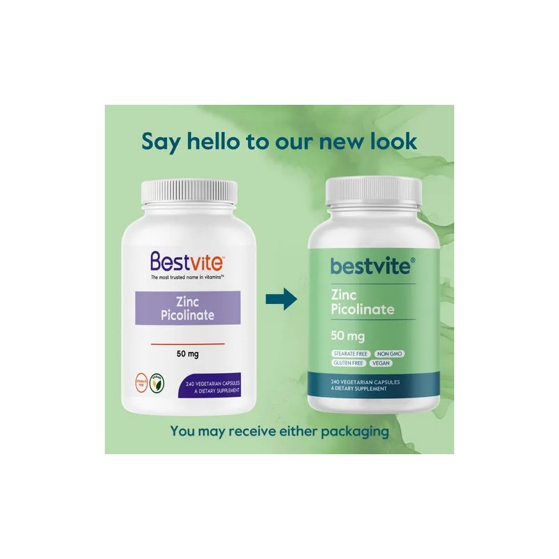 Bestvite Zinc Picolinate 50 Mg 240 Cápsulas Vegetarianas
