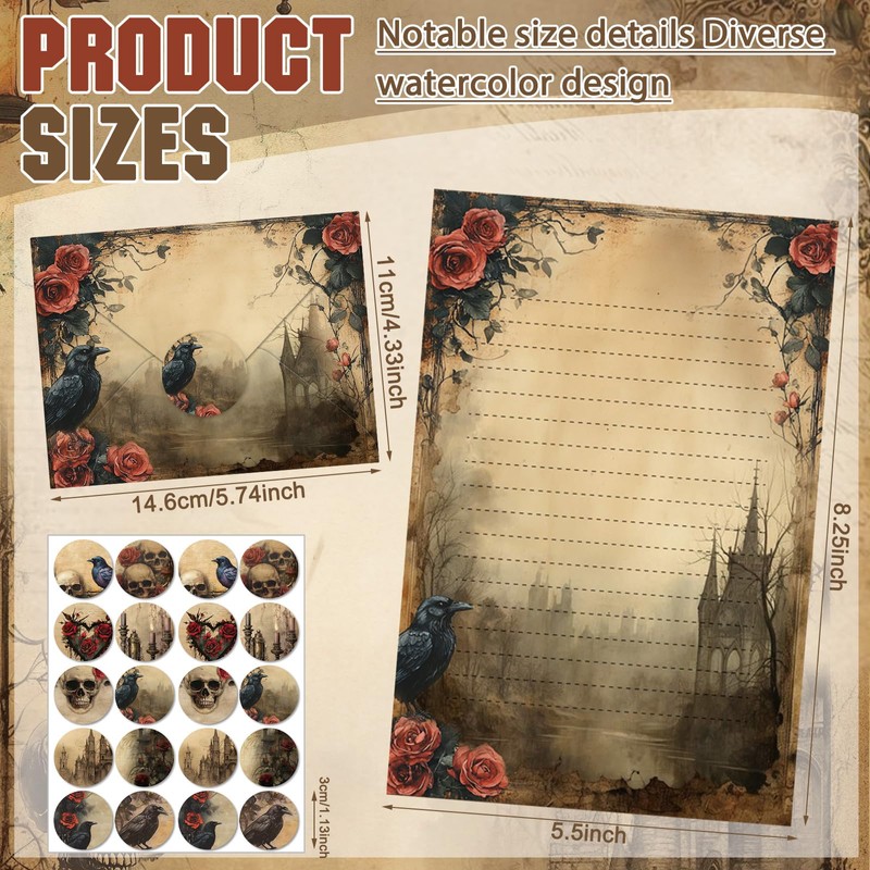 TaoBary 160 Pcs Stationery Paper Set 50 Double Sided Stationery