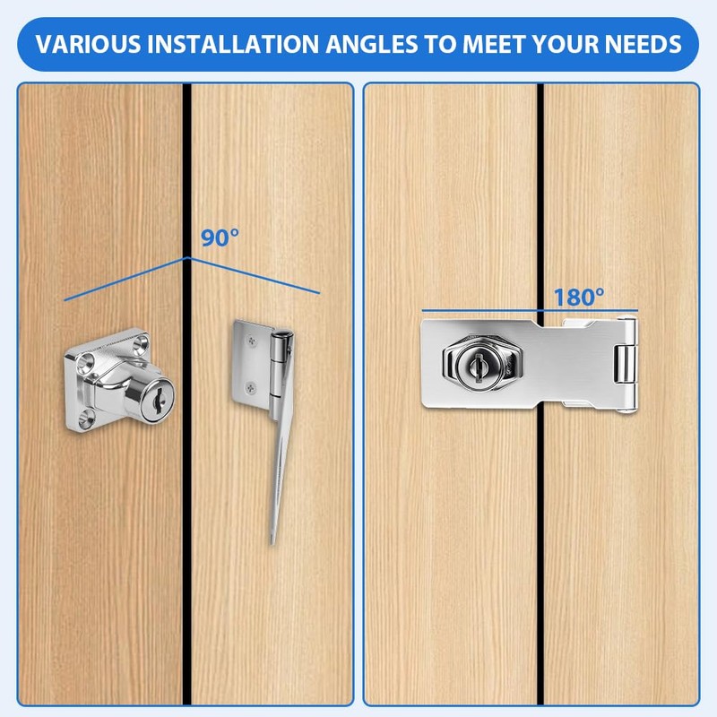 Flintronic Keyed Hasp Lock, 3 Inch Door Lock Hasps with