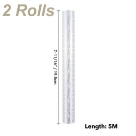 Briartw 2 Rolls Toner Reactive Foil by Laser Printer and Laminator,7.6inch x 16.4ft Silver Fireworks Transfer Foil Paper for DIY Paper Craft Embossing Scrapbooking Cards Making