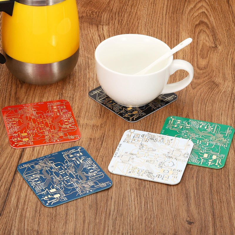 PATIKIL 2pcs Coasters, PCB Coasters Circuit Board Coasters FR-4 Drink