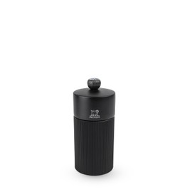 PEUGEOT - Salt Mill Line 12 cm - Classic Grinding Level Adjustment - Aluminium and PEFC Certified Wood - French Know-How - Matte Black