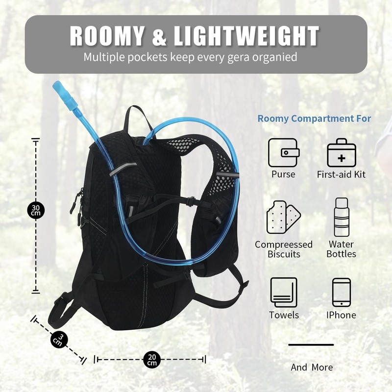 TTIAISHLE Running Vest Women and Men Trail Run Backpack Hydration