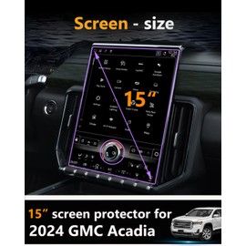 VEIROOM Screen Protector For GMC Acadia 2024 2025 Tempered Glass Protective Film For Acadia 2024 Accessories - 15 inch