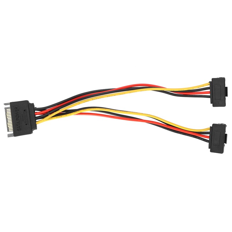 10Pcs SATA Power Adapter 15pin 1 Male to 2 Female