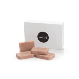 ARTHE. Kit de 4 jabones artesanales en barra 100 gr pieza, Arcilla roja y Tea Tree.