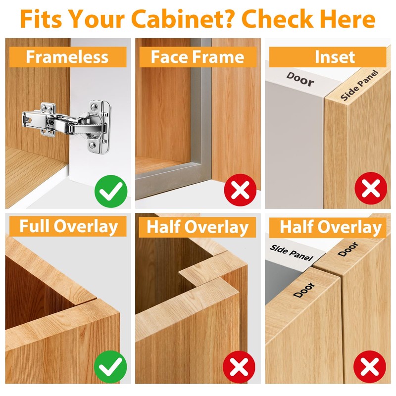 TamBee 175 Degree Hinges Frameless Cabinet Doors Hinges 48mm Concealed