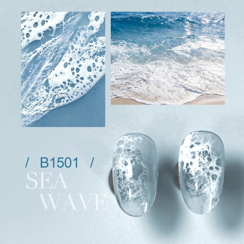 JODSONE White Blooming Wave Nail Gel 16.5ML,Spreading Effect for Ocean