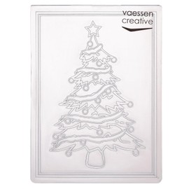 Vaessen Creative Embossing Folder Christmas Tree 14.6 x 10.7 cm - Embossing Folder for Card Crafts, Scrapbooking, Journaling - Reusable, Precise Results, for Die Cutting Machines