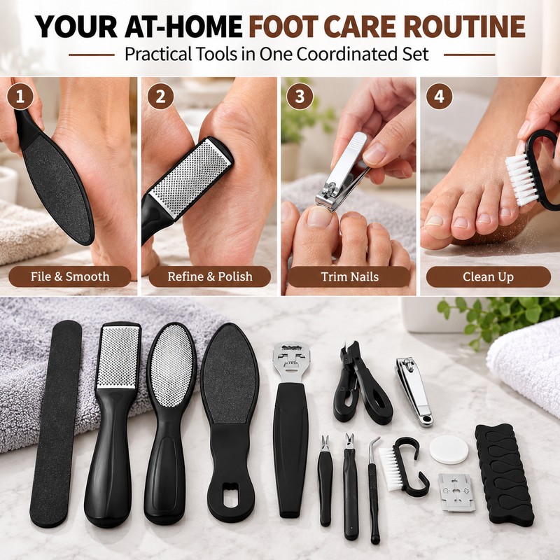 Stainless Steel Toenail Clipper Set for Foot Care – Manual