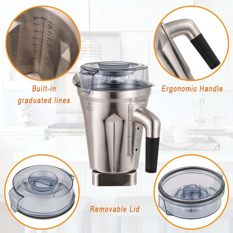EastFune for Vitamix Blenders 64oz Stainless Steel Container, replace 5200