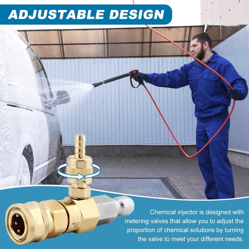 BNYTXV Downstream Injector for Pressure Washer, Adjustable Power Washer Soap