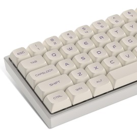 Womier Double Shot PBT keycaps,XDA Profile keycap 60 75 Percent,Beige Keyboard caps,Dye-Sub keycap,Custom Keycaps for Gateron MX Switches Mechanical Keyboard (134keys,only keycap)