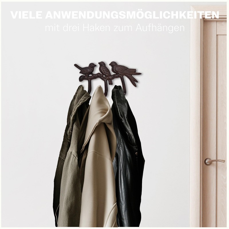 your castle Decorative Wall Hook with Bird Motif, Cast Iron,