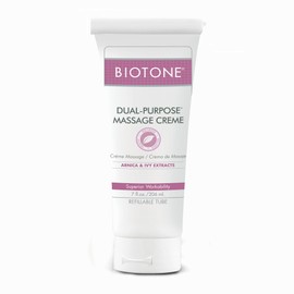 BIOTONE Dual-Purpose Massage Crème with Arnica and Ivy Extracts, Pure Ingredients, Effortless Glide, Luxurious Feel, More Workability, Less Reapplications