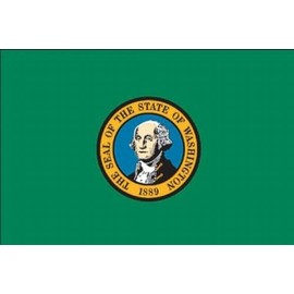 3x5 Foot (90x150 cm) State Polyester Indoor/Outdoor Flag; Vivid Color and Fade Proof - Canvas Header and Double Stitched (Washington)