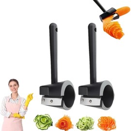 Vegetable Curler, Carrot Curler and Peeler, Spiral Shred Carving Slicer, Fruit Carving Tools,Kitchen Creative Cut Flower Tool,Rotatable Blade Peeler for Carrots, Potatoes, Cucumbe
