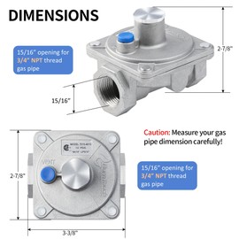 BurnTouch Gas Regulator 7015-4010 1/2 PSIG 3/4" NPT Natural Gas and Liquid Propane NAT 4" - LPG 10" WC, for Awoco Gas Ranges