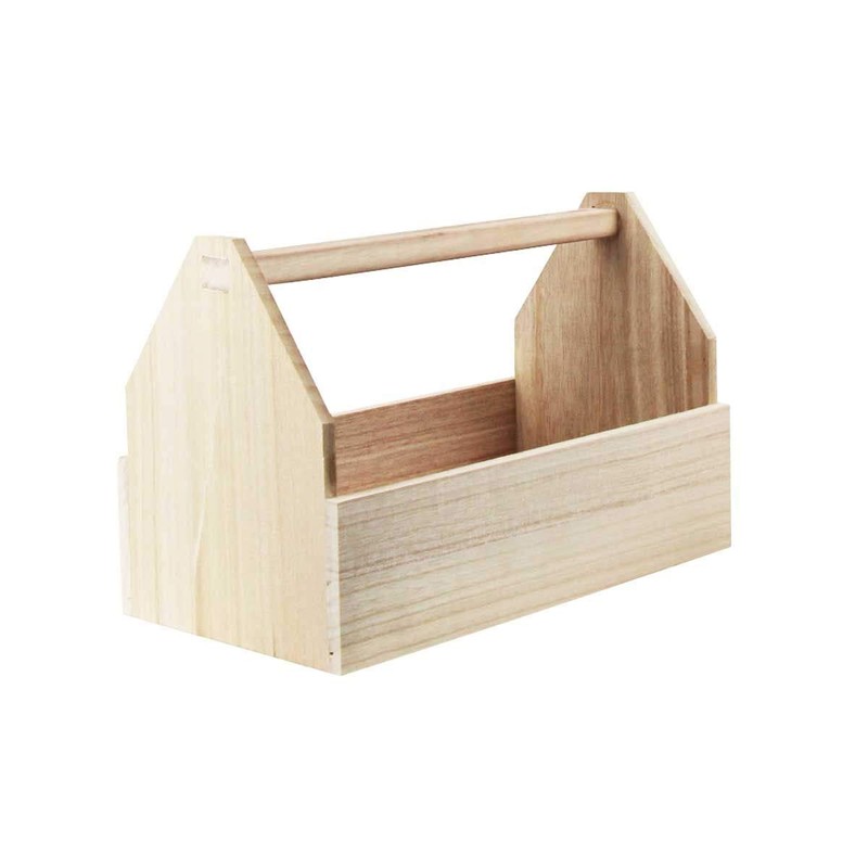 Artemio Wooden Tool Box 30 cm, Wood, Beige, 30 cm