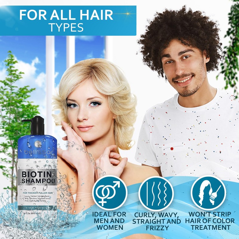 Biotin Shampoo for Thicker Stronger Hair - Volumizing & Thickening