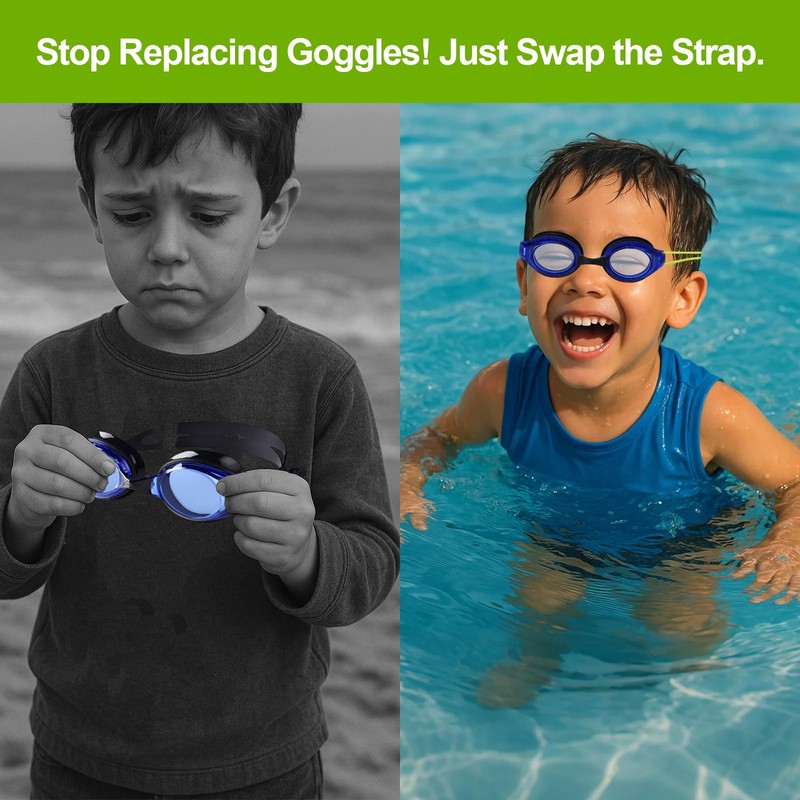 smrtcol Swimming Bungee Goggle Strap-Bungee Cord Straps for Swim Goggles