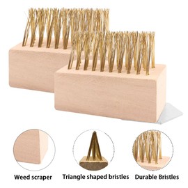 YBENWL ​​5-Pack Weed Brush Head with Durable Steel Bristles, Manual Moss Remover Tool with with Iron Scraper for Pavers, Patio, Driveway Crack Cleaning