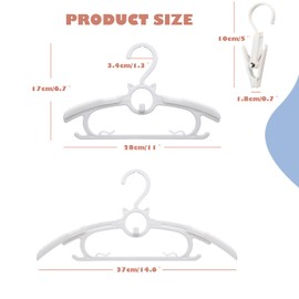 Gencuoir Baby Nursery Closet Hangers, Ultra Thin Non-Slip and Extendable Laundry Infant Pant Hanger for Newborn Clothes 30pcs11“-14‘’ Adjustable Children Coat Hanger for Girl Boy Toddler Kids Child