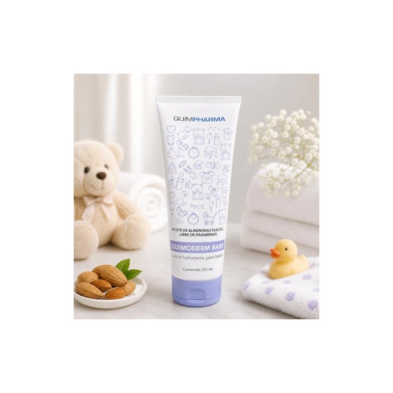 Quimoderm Baby Aceite de Almendras Dulces Crema Hidratante, 225 mL