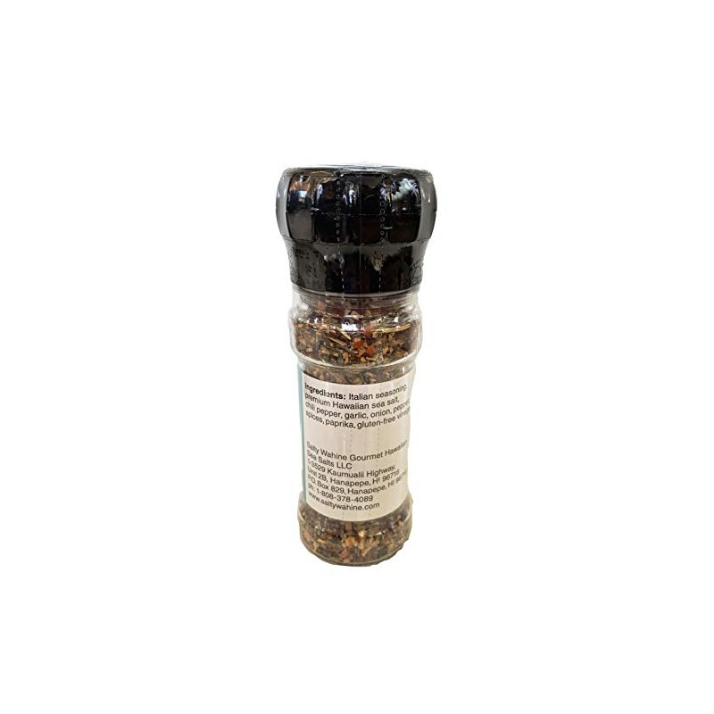 Salty Wahine Gourmet Hawaiian Sea Salts (Island Volcano, Reusable Grinder)