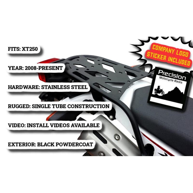 PMRACKS XT250 Rack (2008-Present) XT 250 Rear Motorcycle Luggage Rack