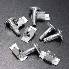 Anwangda 20 Set Engine Cover Mounting Screws Underbody Metal Clips Compatible with Peu-geot Citr-oen 206 207 406 407 806 807 (Grey, 5pcs)