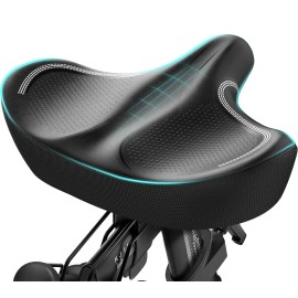Gineoo Oversized Bike Seat Extra, Wide Comfort Pure, Memory Foam Bicycle, Seat Cushion