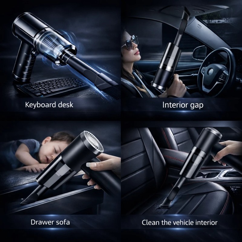 Cordless Handheld Vacuum Cleaner & Blower, Cordless Black Mini Portable