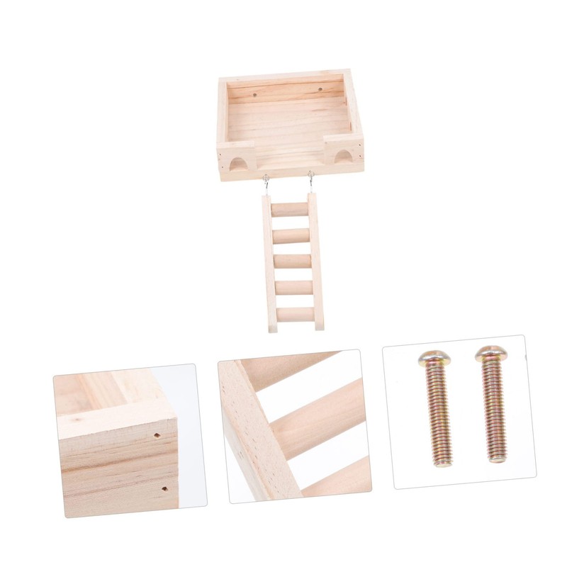 SUPVOX Hamster Climbing Ladder and Standing Platform Natural Design for