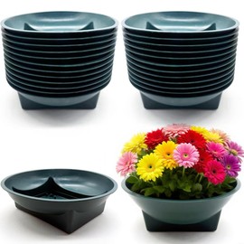 Estleys 24 Pcs Floral Supplies Green Bowls for Flower Arrangements, Floral Arrangements Bowls, Florist Decorative Bowls for Holiday Wedding Fresh Flower Decoration Supplies