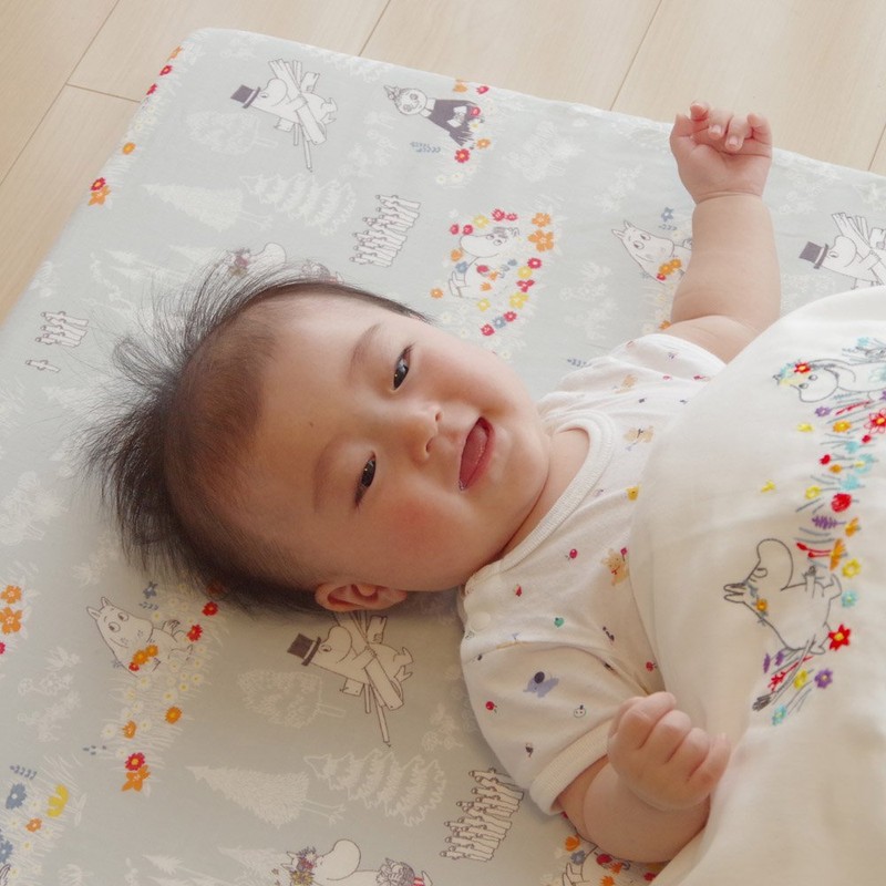 Moomin Double Gauze Fitted Sheet Baby Made in Japan Double