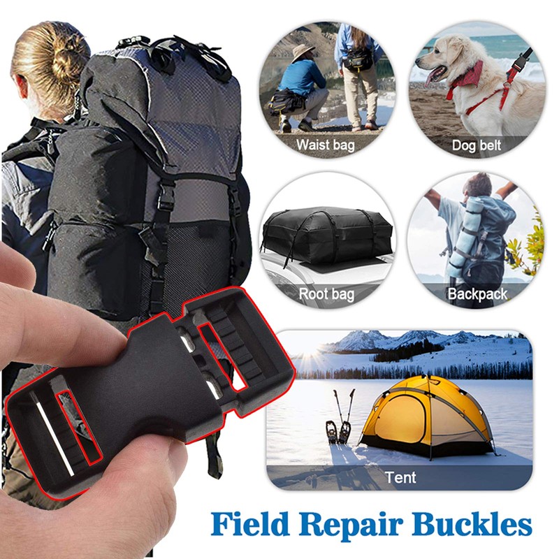 2Pcs Side Release Buckle Tan Tri-glide Slide Clip 4Pcs Replacement