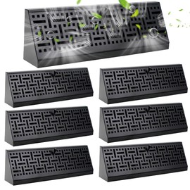 Baseboard Register Diffuser Vent Covers: 6 Pcs 15 Inch Baseboard Diffuser (Duct Opening Size) - Smooth Air Adjust Lever & Easy Install for Home Floor Wall Register Vent Cover - Black