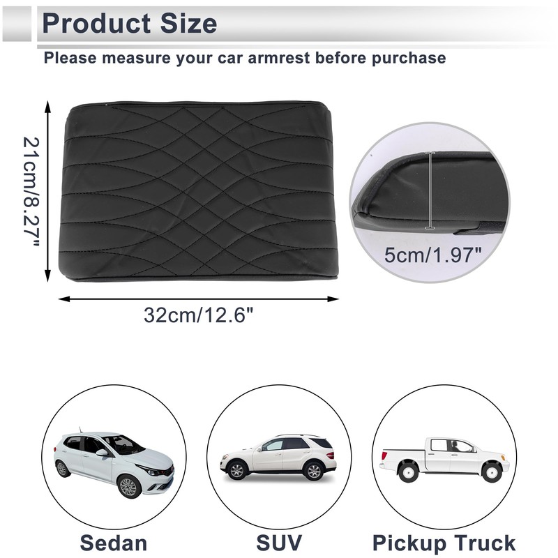 X AUTOHAUX Car Center Console Cover Car Armrest Cover 12.6"x8.27"x1.97"