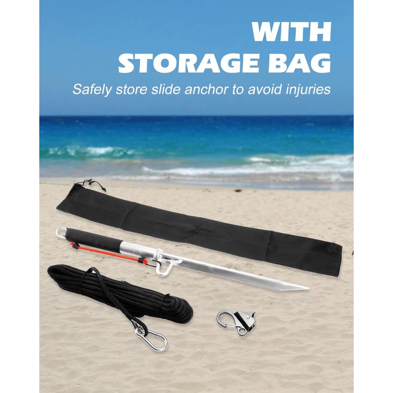 Venussar 32'' Sand Spike Boat Anchor Pole, with Stainless Steel