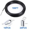 Amadget Stainless Steel Black Wire Rope, Globe String Lights Hanging