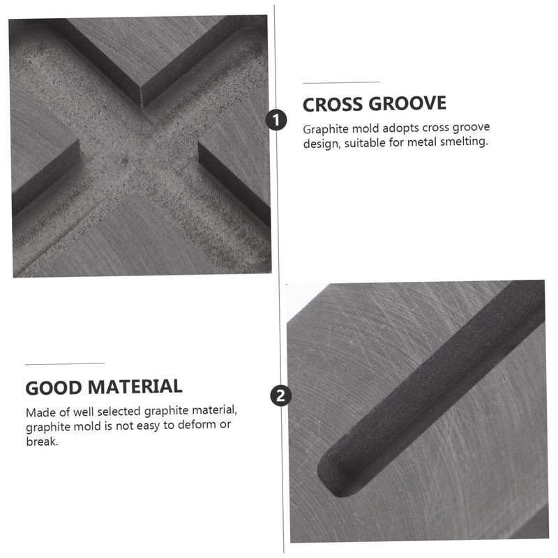 Alipis Jewelry Tools 3pcs Cross Mold Graphite Black Ingot Molds