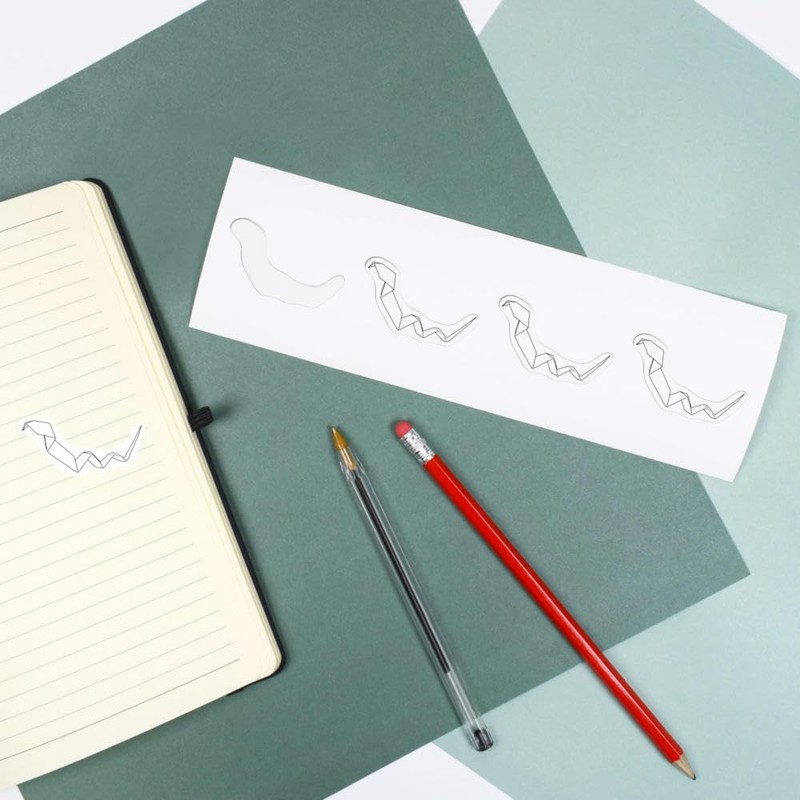 4 x Small 50mm 'Origami Snake' Permanent Sticker Decals for